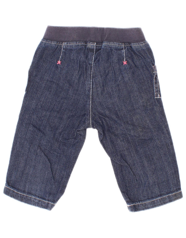 Benetton Short en Jean Bébé Fille 3-6 Mois W18 Bleu Marine Coton