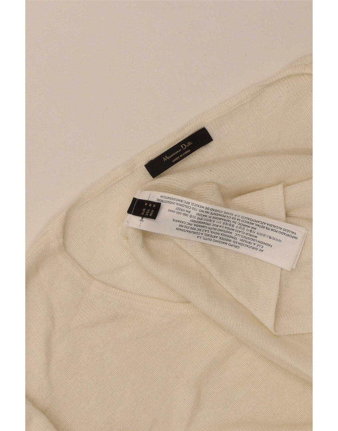 Massimo Dutti Haut à manches longues pour femme en coton beige moyen UK 44