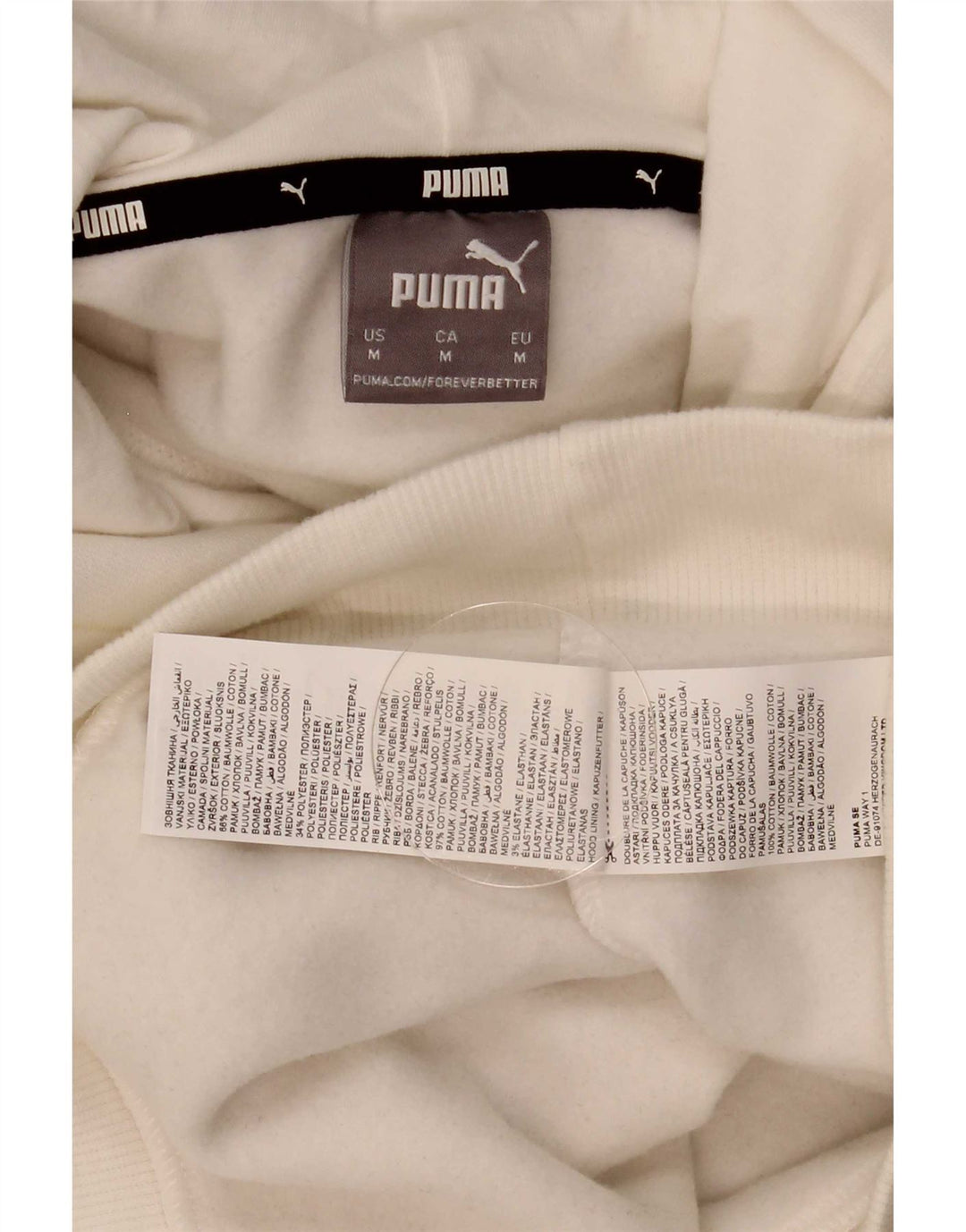 Puma Pull à Capuche Graphic Homme Blanc Moyen Coton