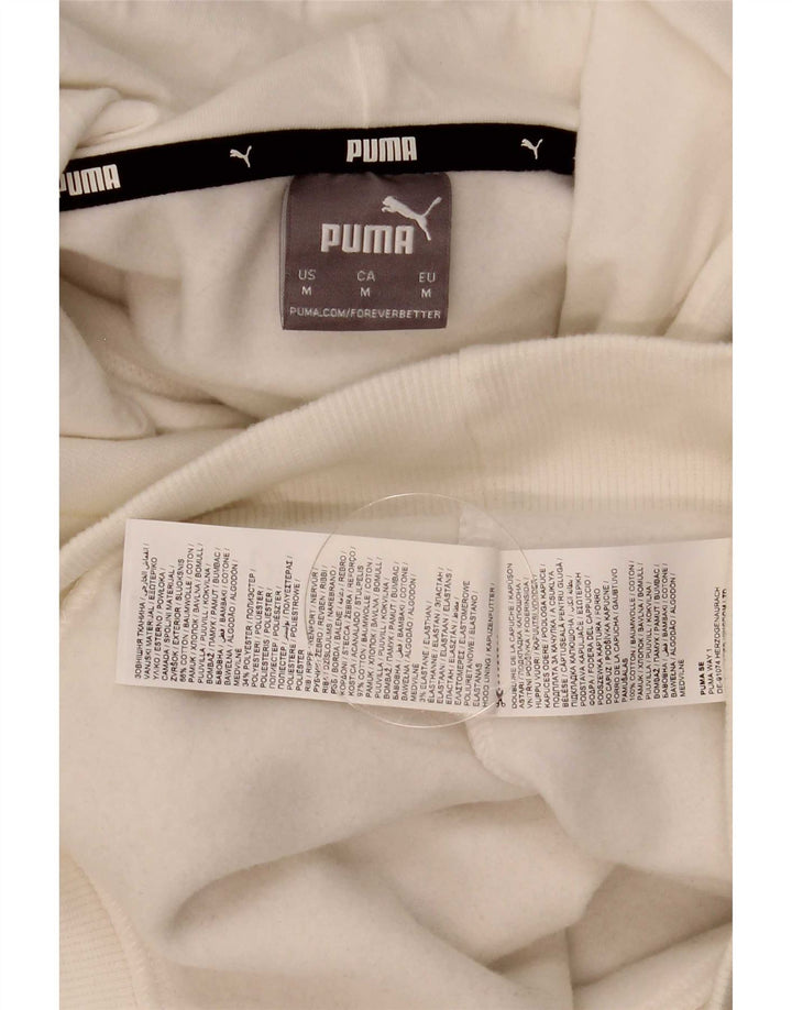 Puma Pull à Capuche Graphic Homme Blanc Moyen Coton