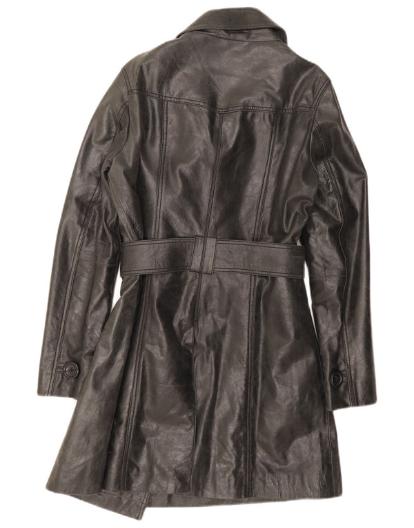Oakwood Trench en cuir pour femme UK 14 Noir moyen