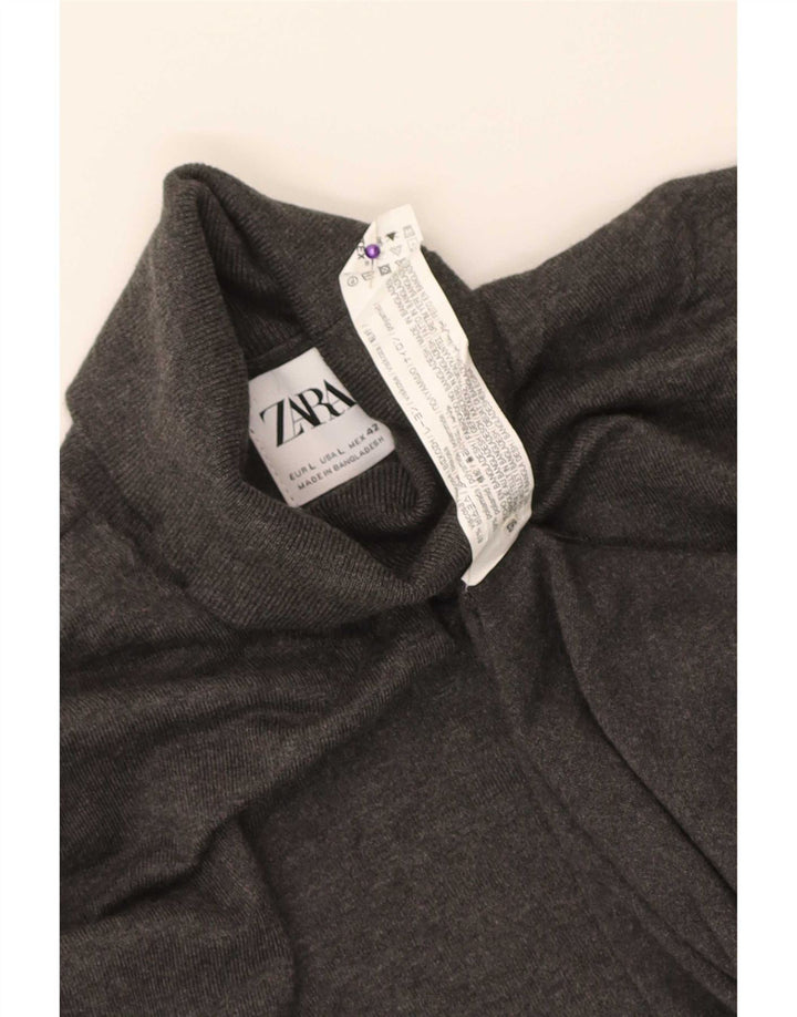 Zara Pull Col Roulé Homme Large Gris Moucheté Viscose