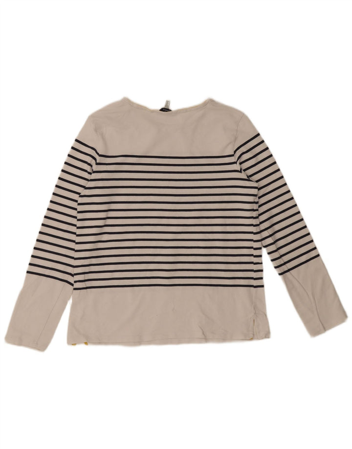 Joules Haut à manches longues pour femme UK 42 en coton rayé blanc moyen