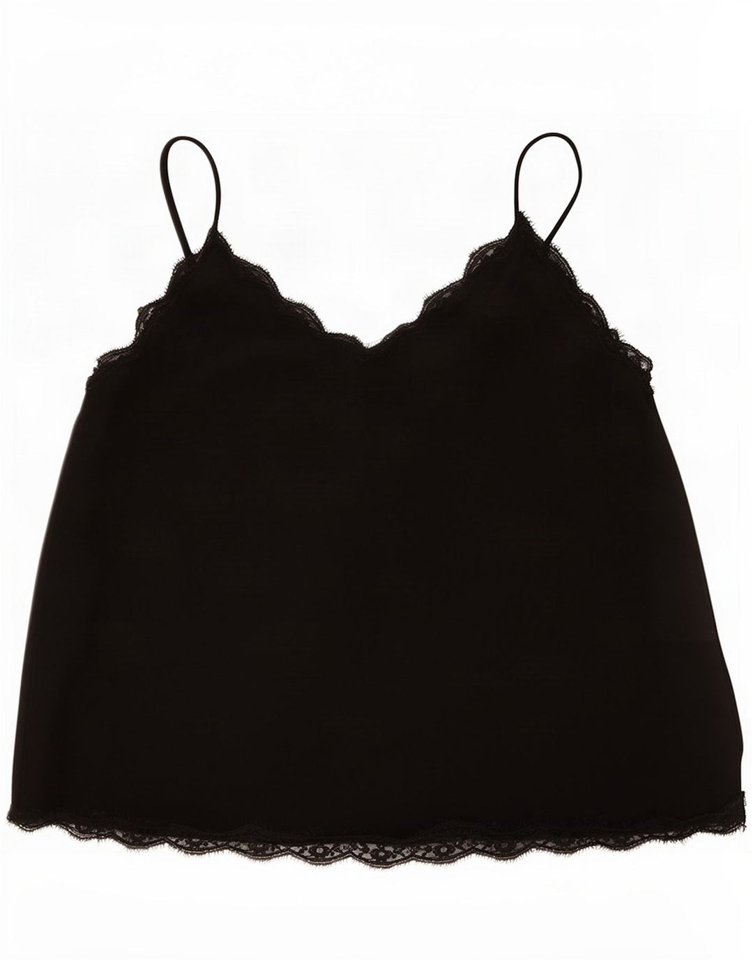 Zara Womens Crop Cami Top UK 16 Large Noir Polyester