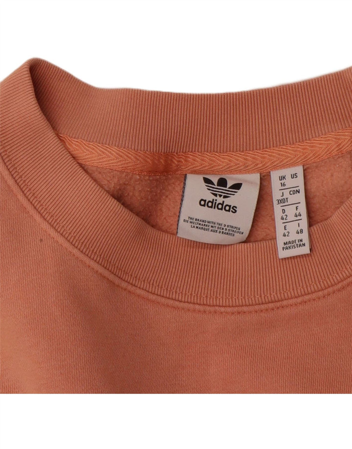 Adidas Sweat-shirt surdimensionné pour femme UK 16 Grand coton orange