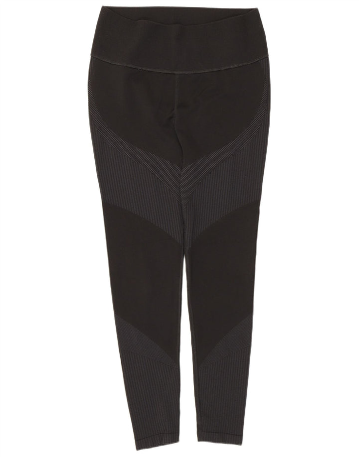 Puma Leggings graphiques pour femmes UK 14 Large Noir Rayé