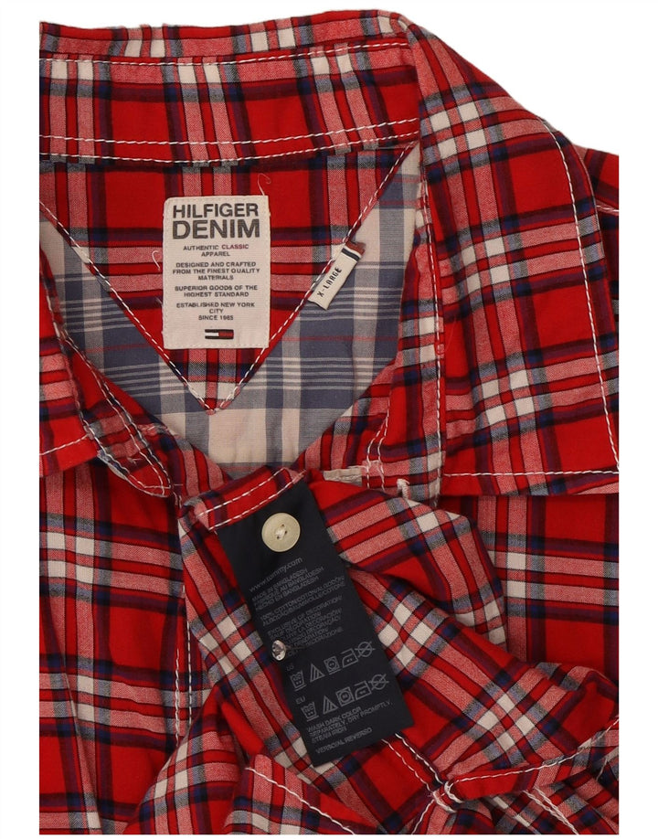 Tommy Hilfiger Chemise Homme XL Rouge Carreaux Coton
