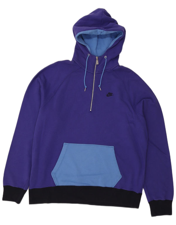 Nike Pull à capuche zippé pour homme XL en coton color block violet
