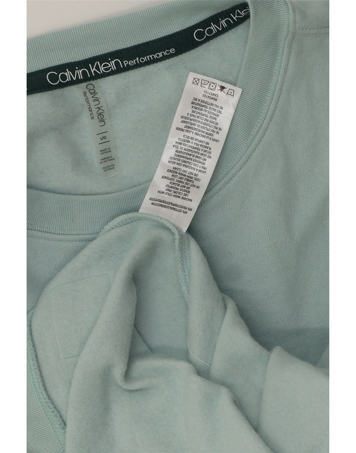 Calvin Klein Sweat-shirt pour homme en coton turquoise Taille L