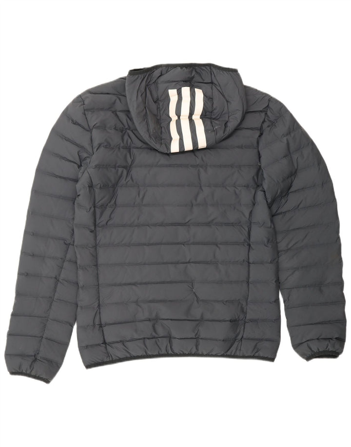 ADIDAS Veste matelassée à capuche pour hommes UK 38 Gris Moyen Polyester