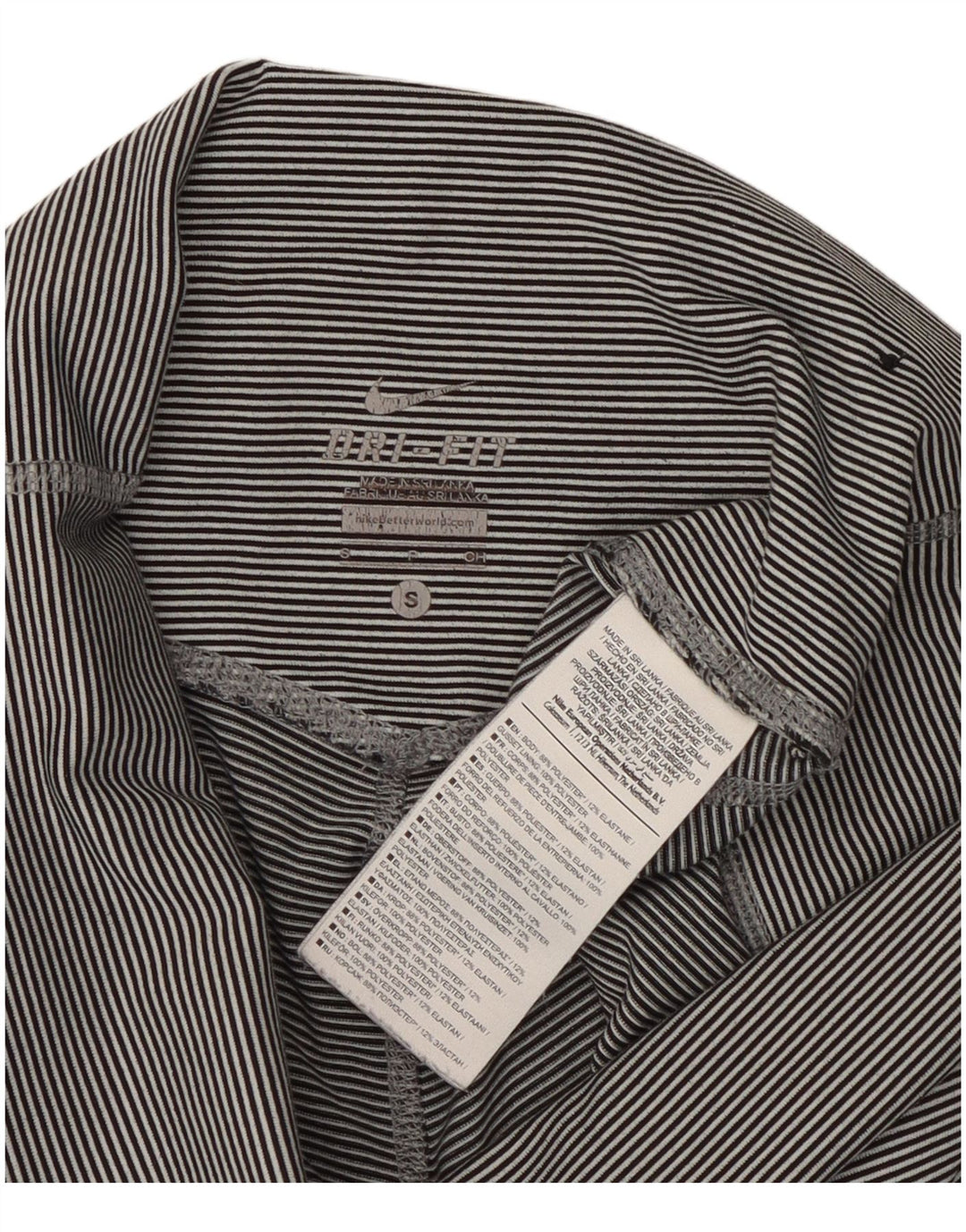 Nike Legging Capri Dri Fit pour femme UK 8 Petit gris rayé en polyester