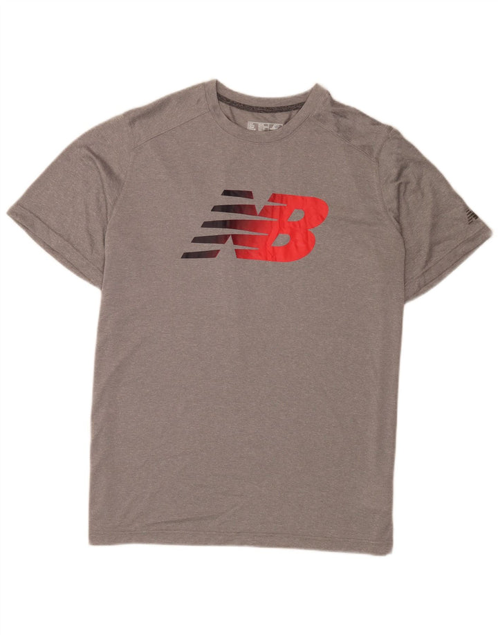 New Balance T-Shirt Graphique Homme Top XL Gris Polyester