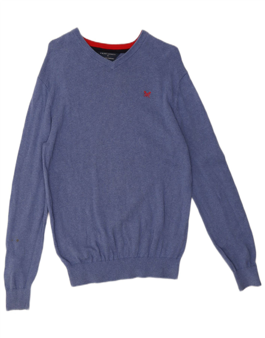 Crew Clothing Pull col V Homme Bleu Moyen Coton