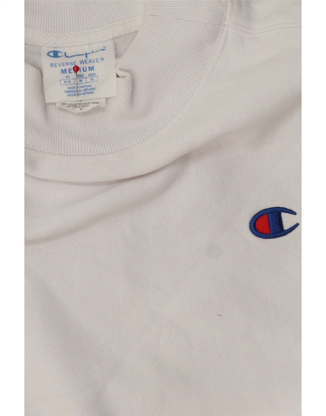 Champion Sweat-shirt court pour femme UK 14 en coton blanc moyen