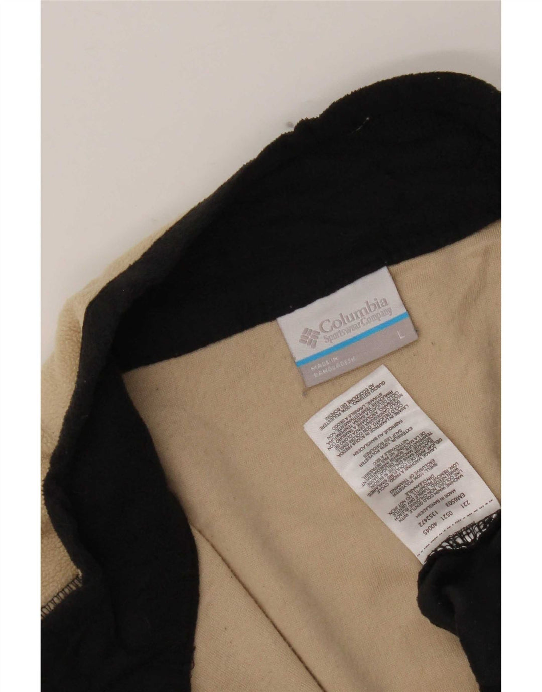 Columbia Pull polaire à col zippé pour homme Large Beige Colorblock Polyester