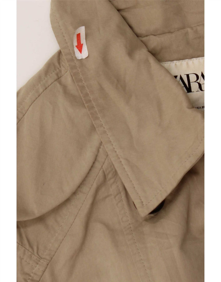 Zara Trench-coat surdimensionné pour femme UK 10 Petit polyester beige