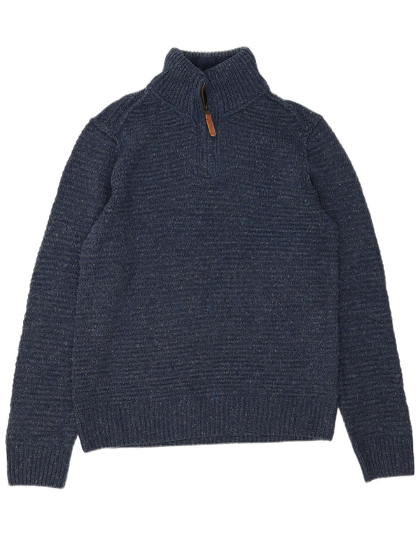Fat Face Pull Col Zippé Homme Bleu Moyen Acrylique