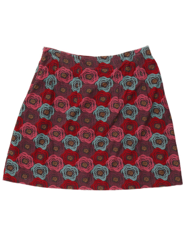 Seasalt Jupe en velours côtelé pour femme UK 14 Large W34 Bordeaux Floral Coton