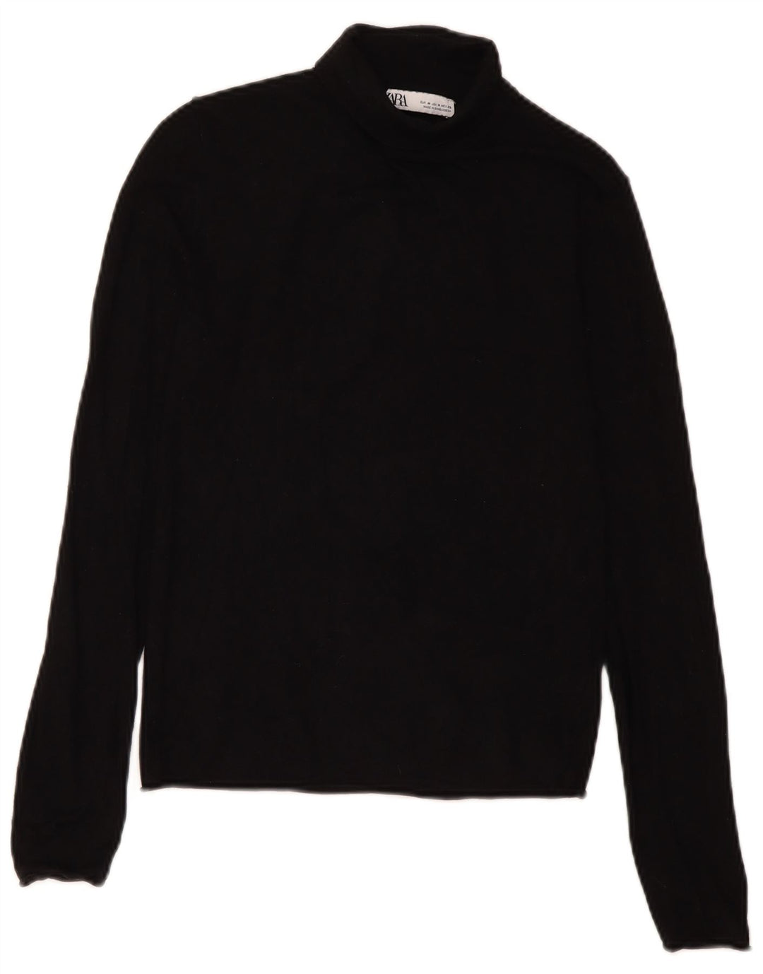 Zara Pull col roulé pour femme UK 12 Medium Noir Viscose
