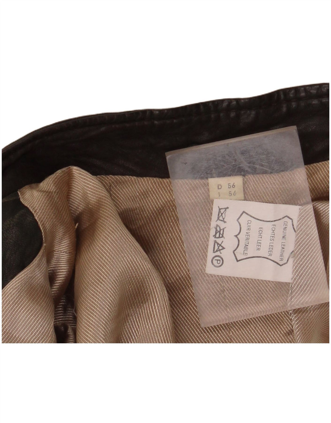 VINTAGE Veste en cuir homme IT 56 3XL Cuir kaki