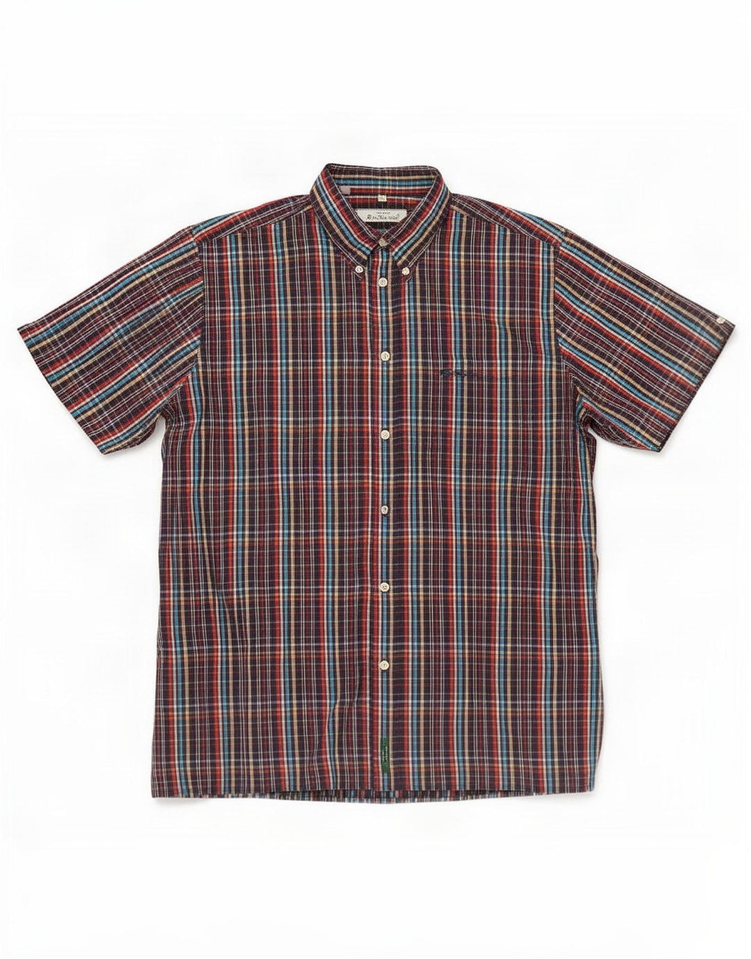 Ben Sherman Chemise à manches courtes pour homme XL en coton à carreaux multicolores