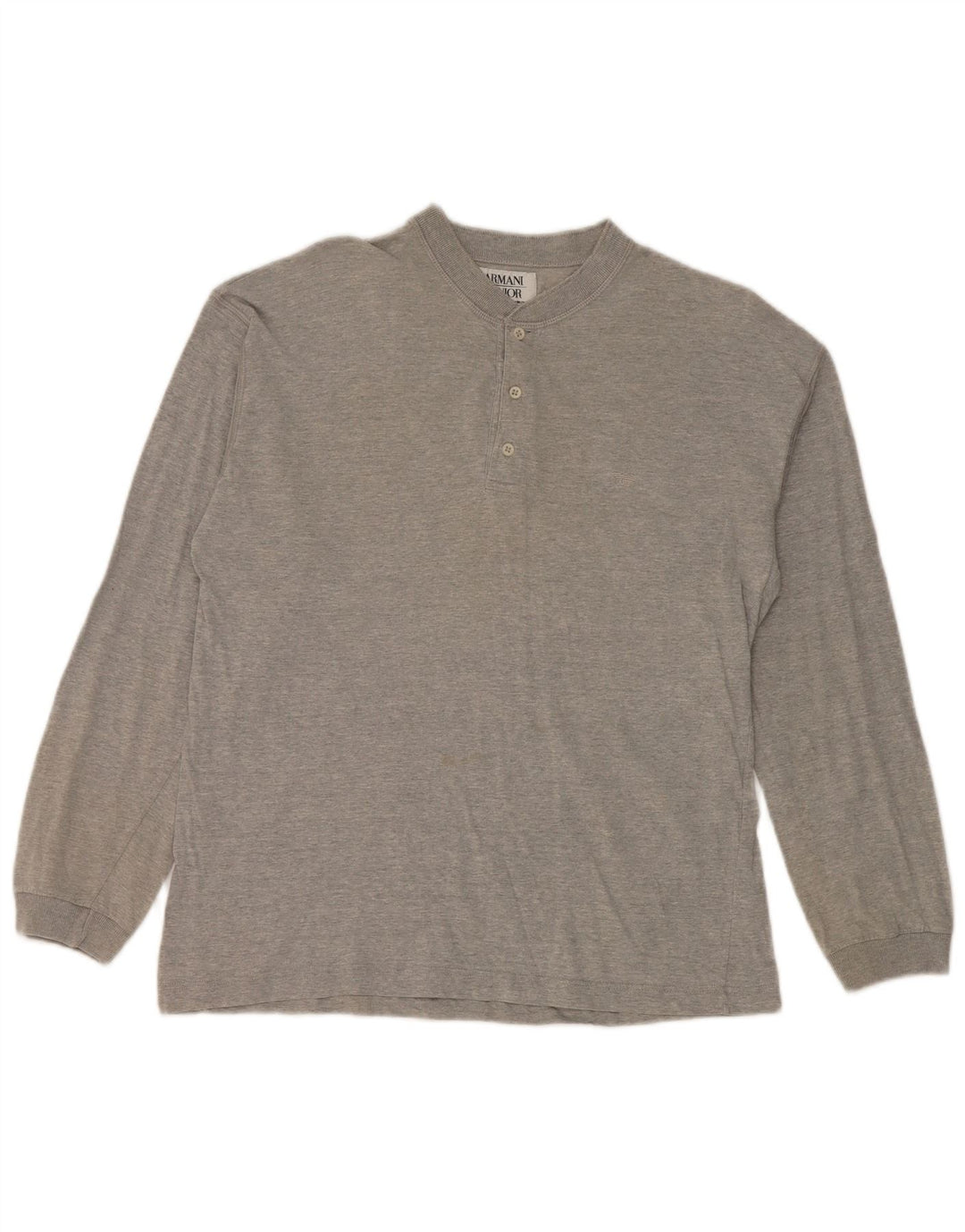 Armani Garçon Top Manches Longues 13-14 ans Gris Coton