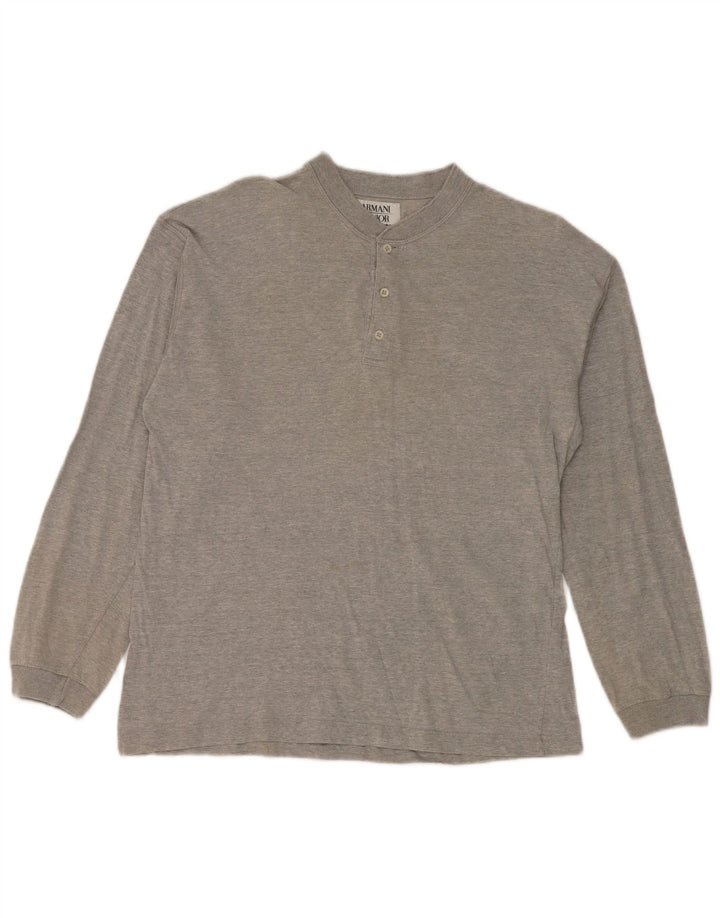 Armani Garçon Top Manches Longues 13-14 ans Gris Coton