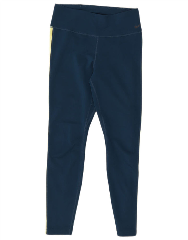 NIKE Legging graphique Dri Fit pour femme UK 8 petit bleu polyester