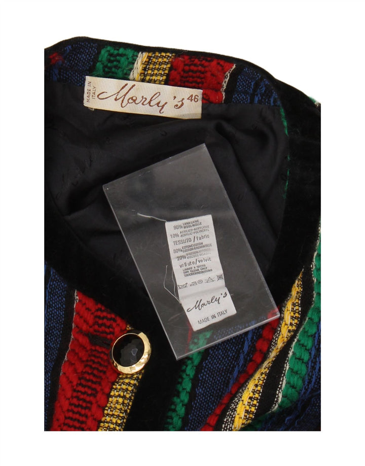 MORLY'S Veste Blazer 4 Boutons Femme IT 46 Large Rayé Multicolore