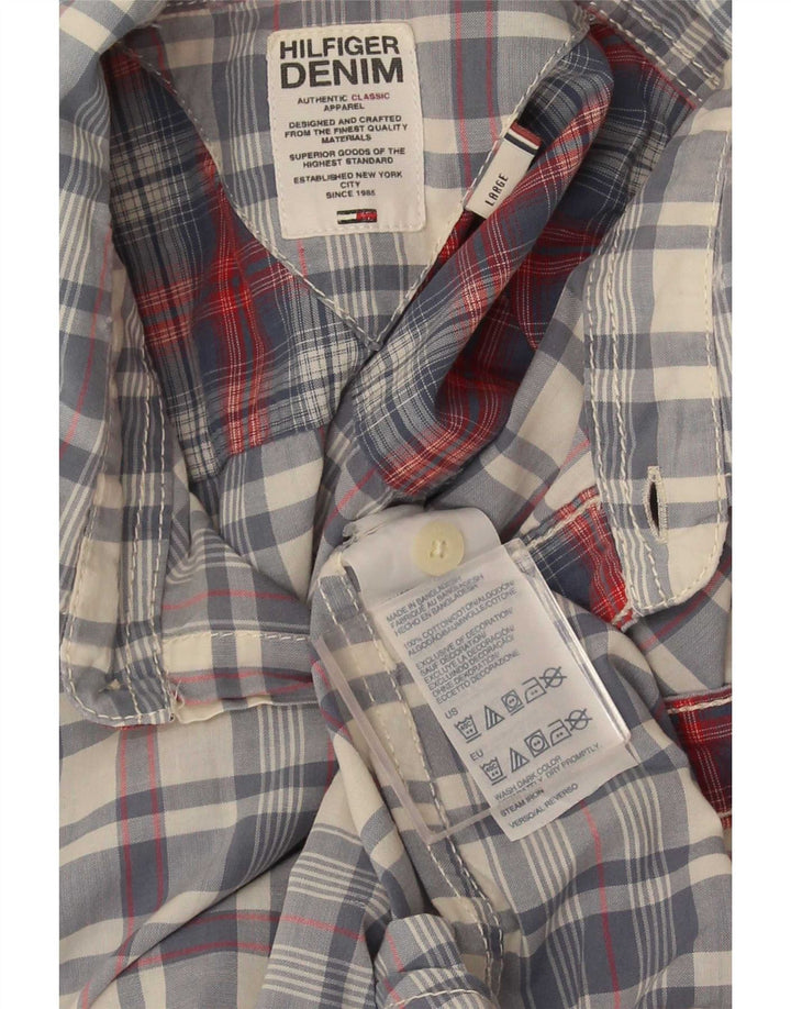 Tommy Hilfiger Chemise Homme Grand Carreau Bleu Coton