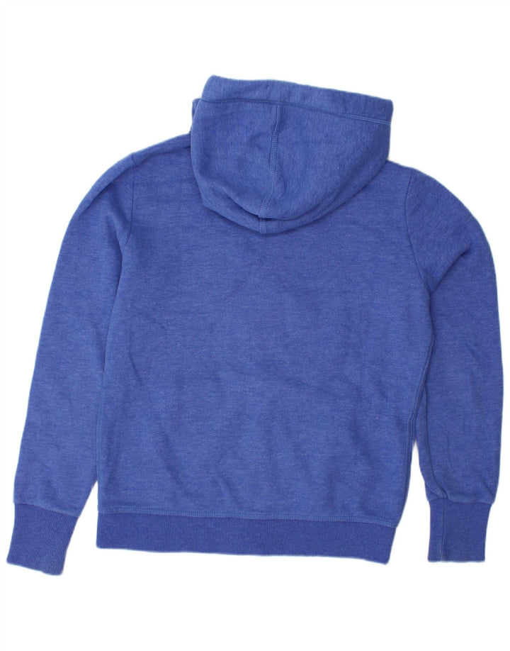 SUPERDRY Pull à capuche zippé pour femme UK 16 Large Bleu Coton