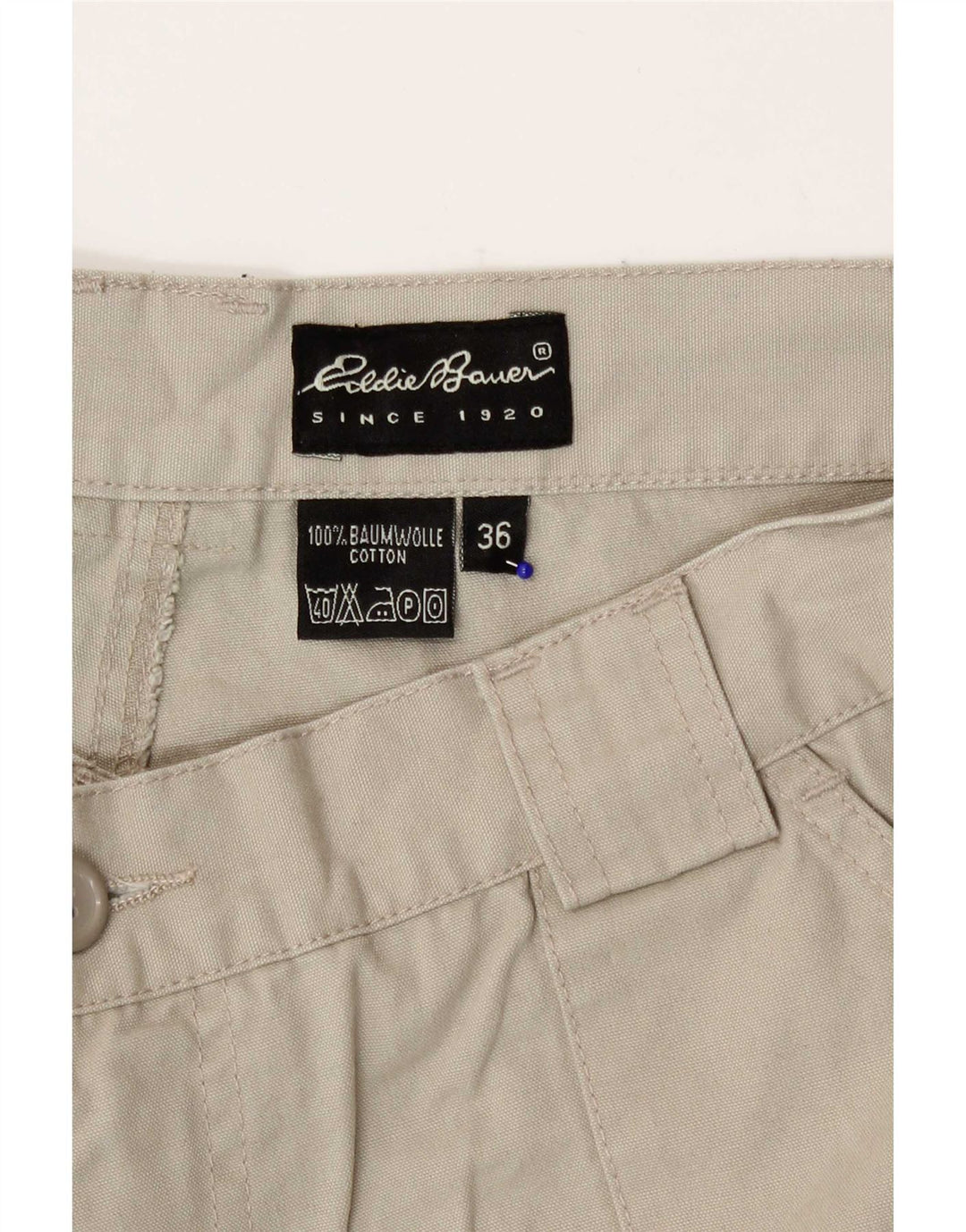 Eddie Bauer Short cargo régulier pour homme W36 Grand coton beige