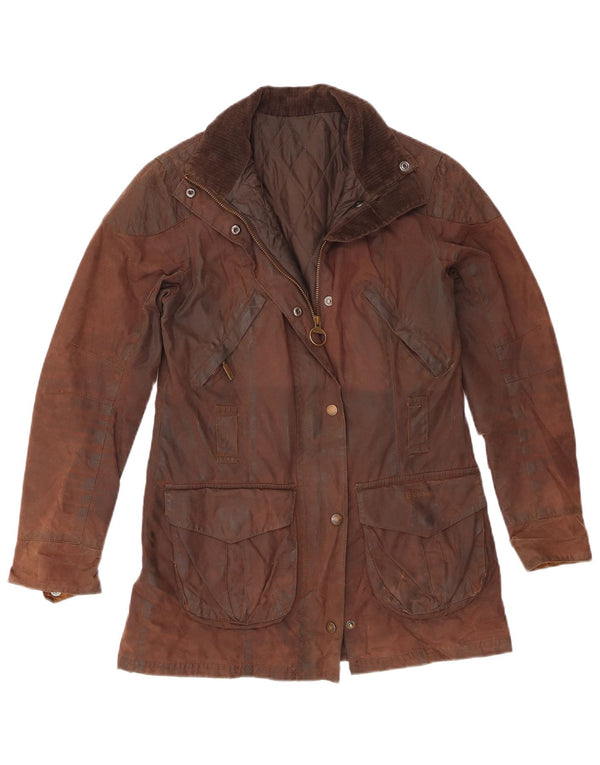 Barbour Veste en coton ciré pour femme UK 8 Small Marron