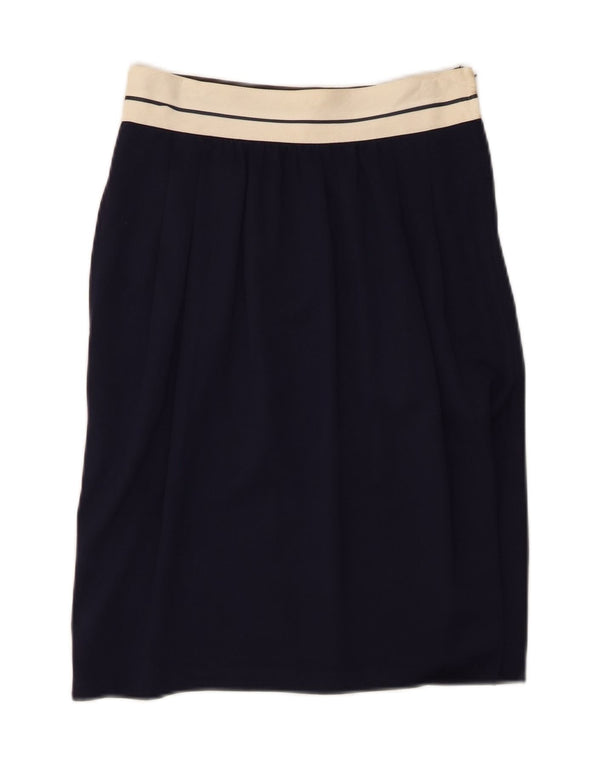 Ferretti Studio Jupe droite pour femme UK 12 Medium W26 Rayonne Bleu Marine