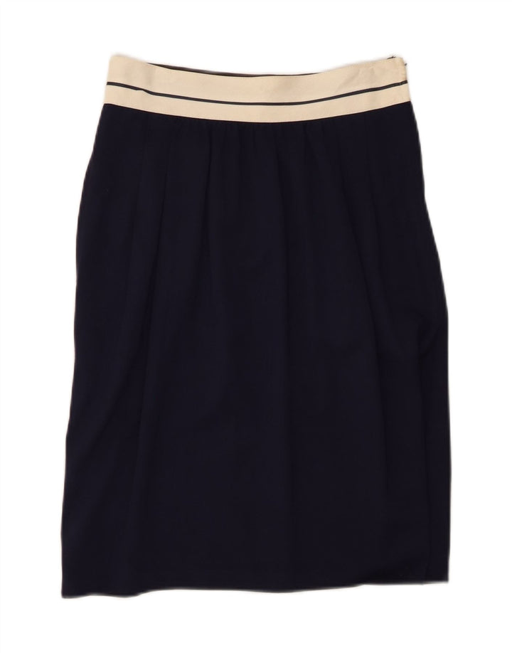 Ferretti Studio Jupe droite pour femme UK 12 Medium W26 Rayonne Bleu Marine