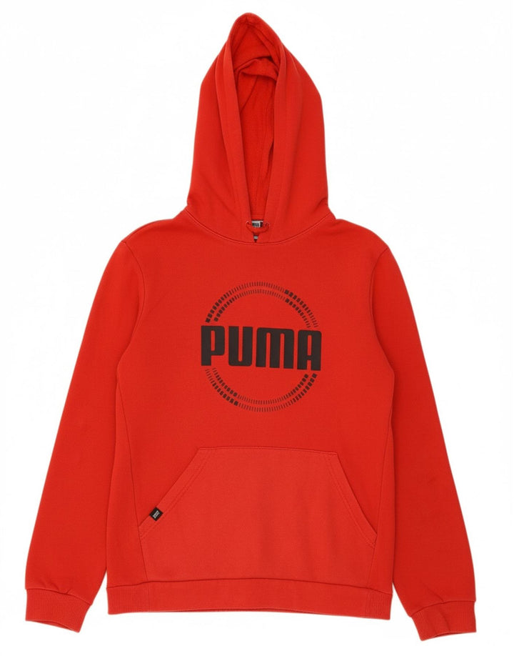 PUMA Boys Graphic Hoodie Jumper 13-14 Years Red