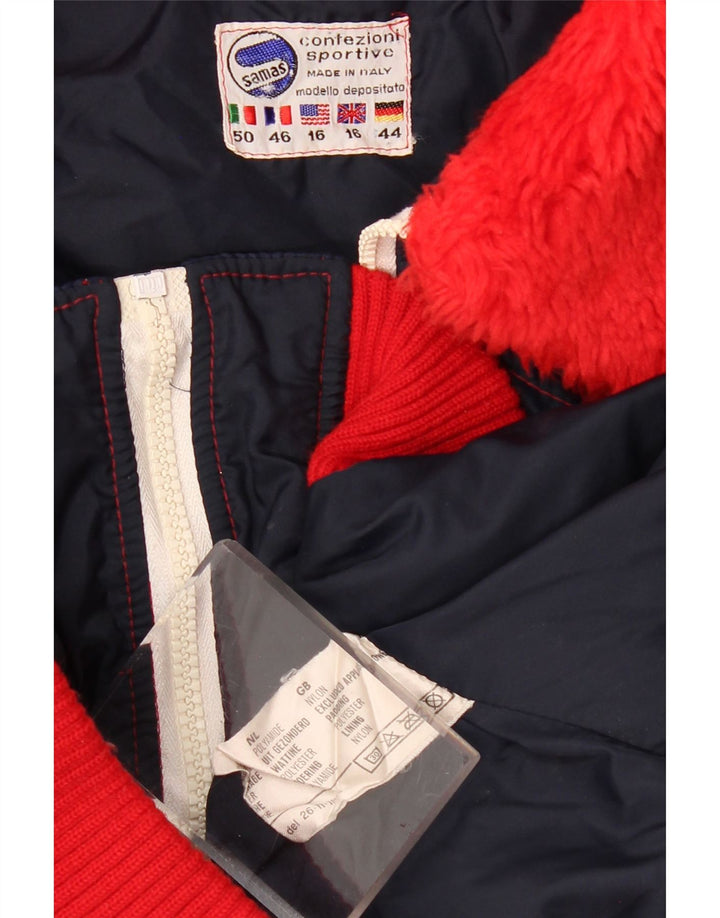 Samas Veste Bomber Femme UK 16 Large Bleu Marine Colorblock Nylon