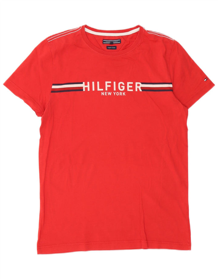 Tommy Hilfiger T-Shirt Graphique Homme Rouge Moyen Coton