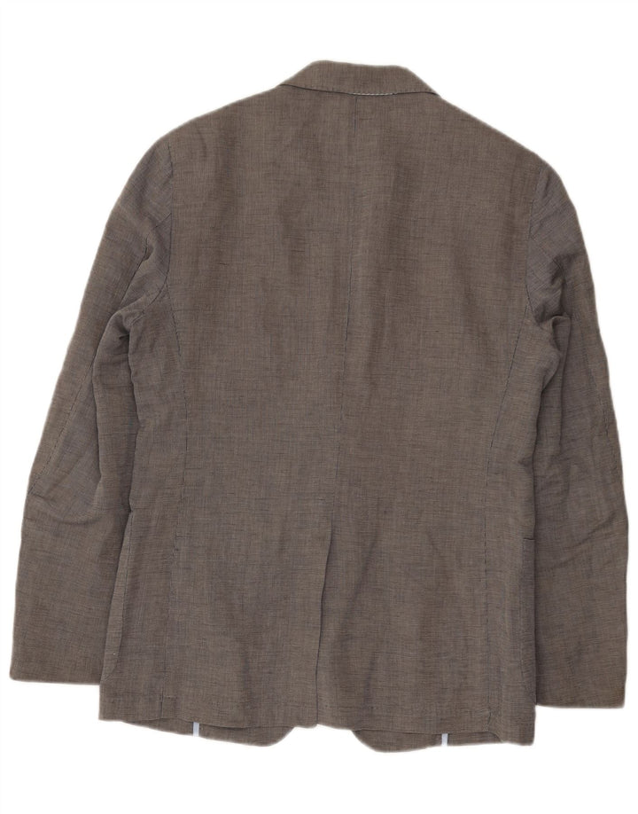 MASSIMO DUTTI Veste Blazer 2 Boutons Homme UK 38 Gris Moyen Coton
