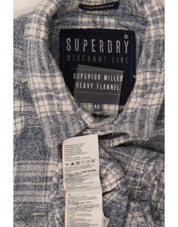 Superdry Chemise en flanelle pour homme en coton à carreaux gris moyen