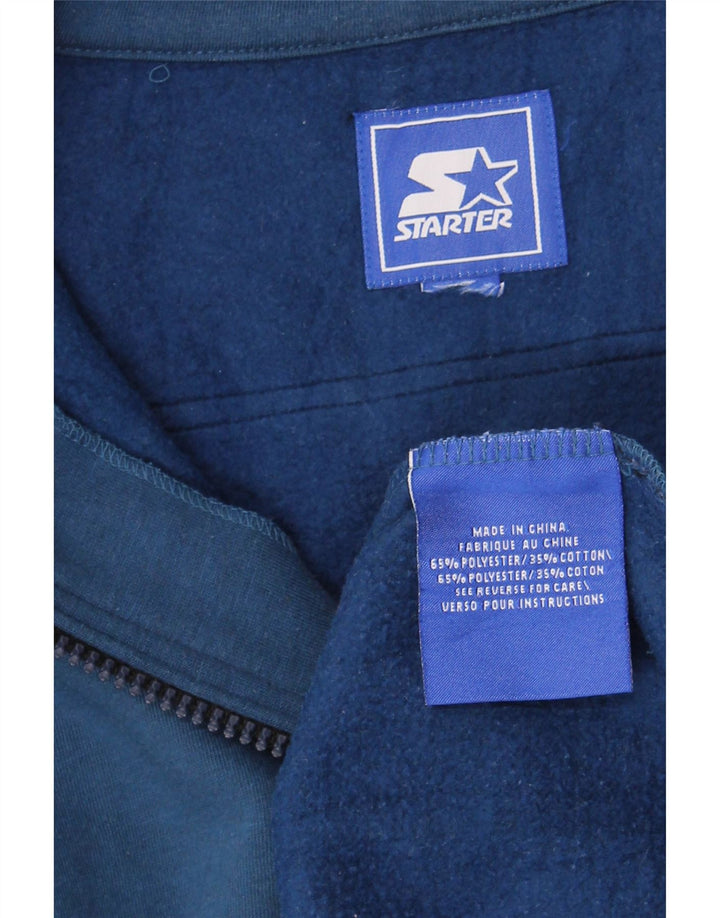 Starter Sweat-shirt à col zippé pour homme XL Bleu Colorblock Polyester