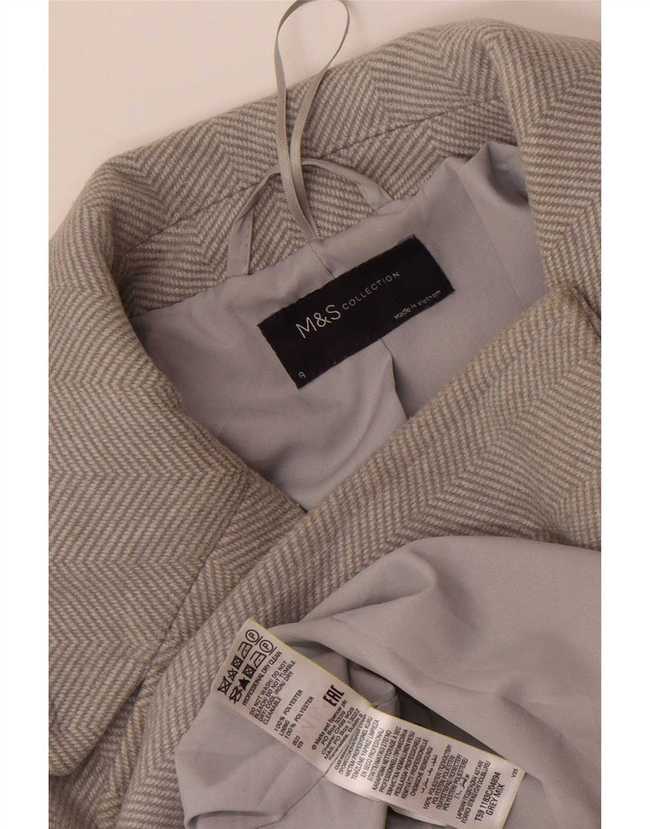 Marks & Spencer Manteau Femme UK 8 Petit Gris Polyester