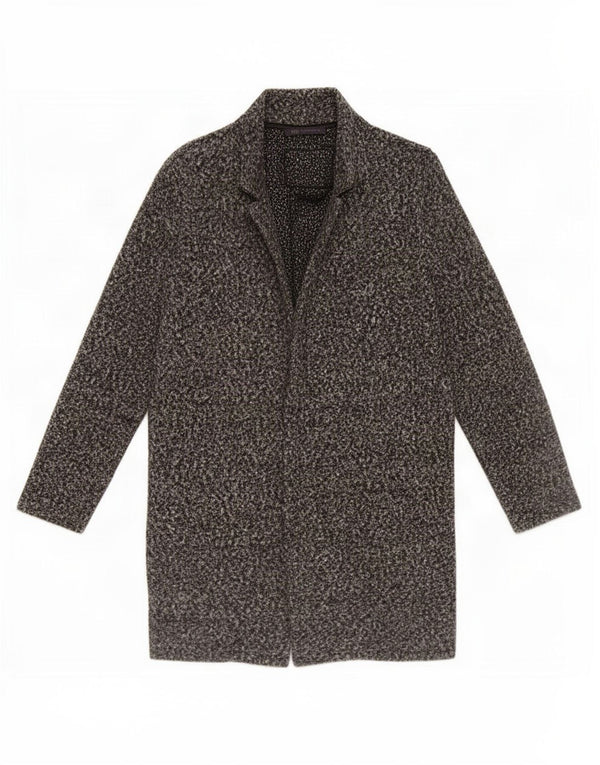 Marks & Spencer Womens Overcoat UK 8 Small Grey Flecked Polyester