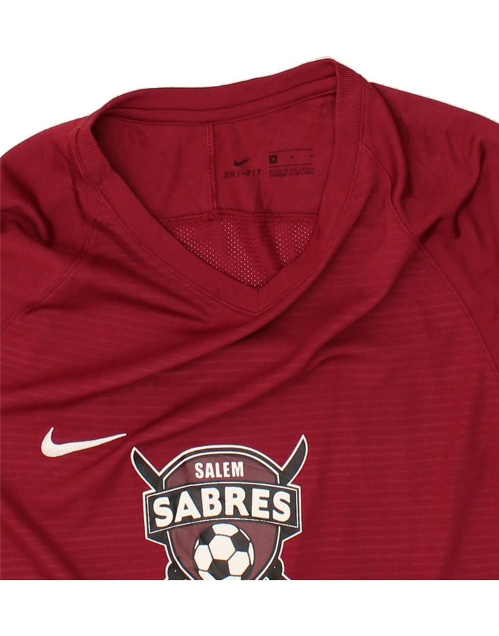 NIKE Mens Graphic T-Shirt Top Medium Red Colourblock Polyester Vintage Nike and Second-Hand Nike from Messina Hembry 