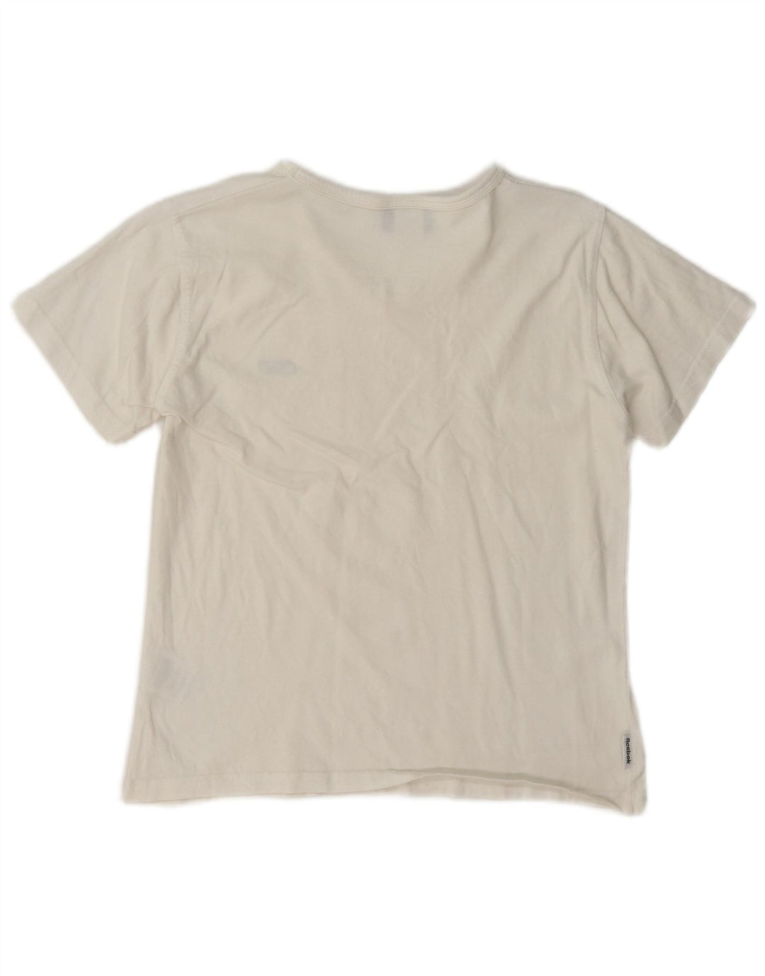 Reebok T-Shirt Femme Top UK 14 Large Blanc Coton