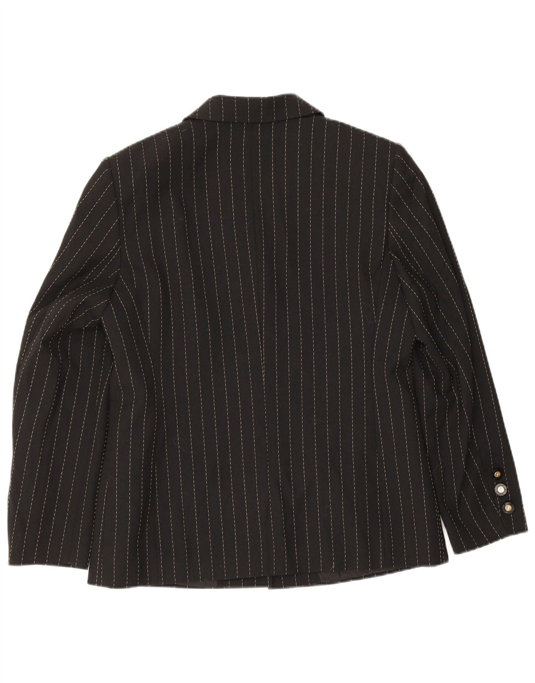Delmod Veste blazer à 4 boutons pour femme UK 12 en polyester à fines rayures noires moyennes