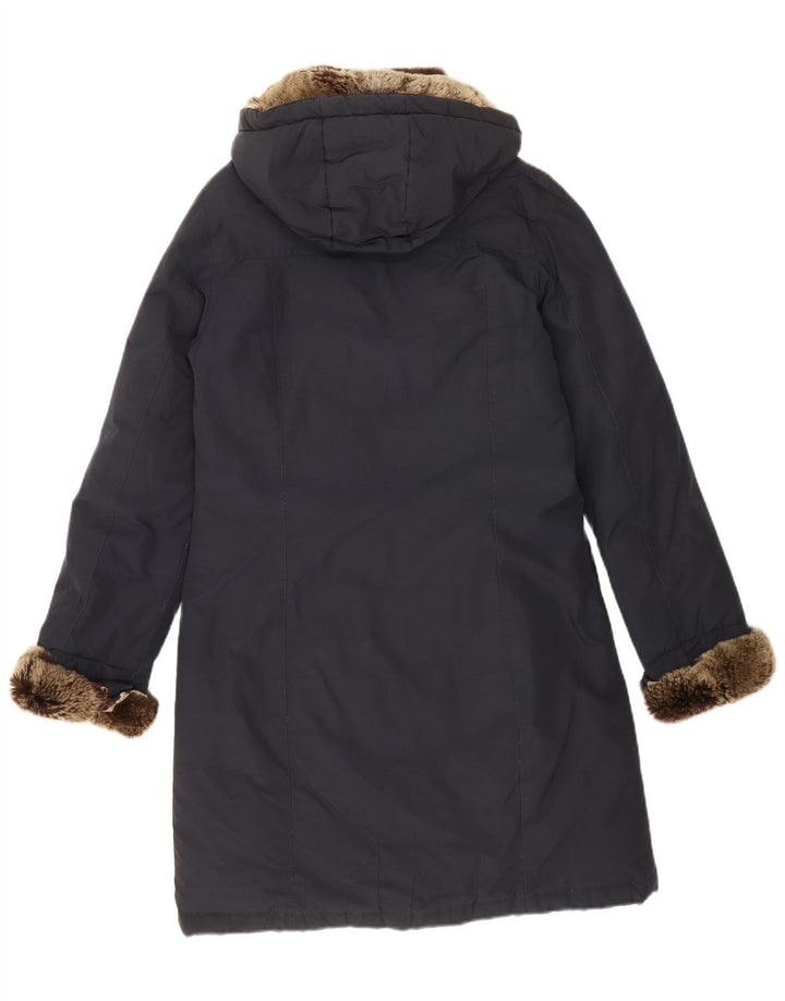 Woolrich Manteau matelassé à capuche pour homme UK 38 Bleu marine moyen Coton