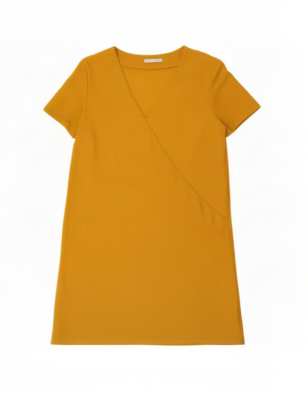 Zara Robe T-Shirt Femme UK 14 Jaune Moyen