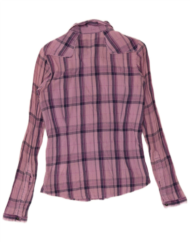 Lee Chemise Femme UK 10 Petit Violet Plaid Coton