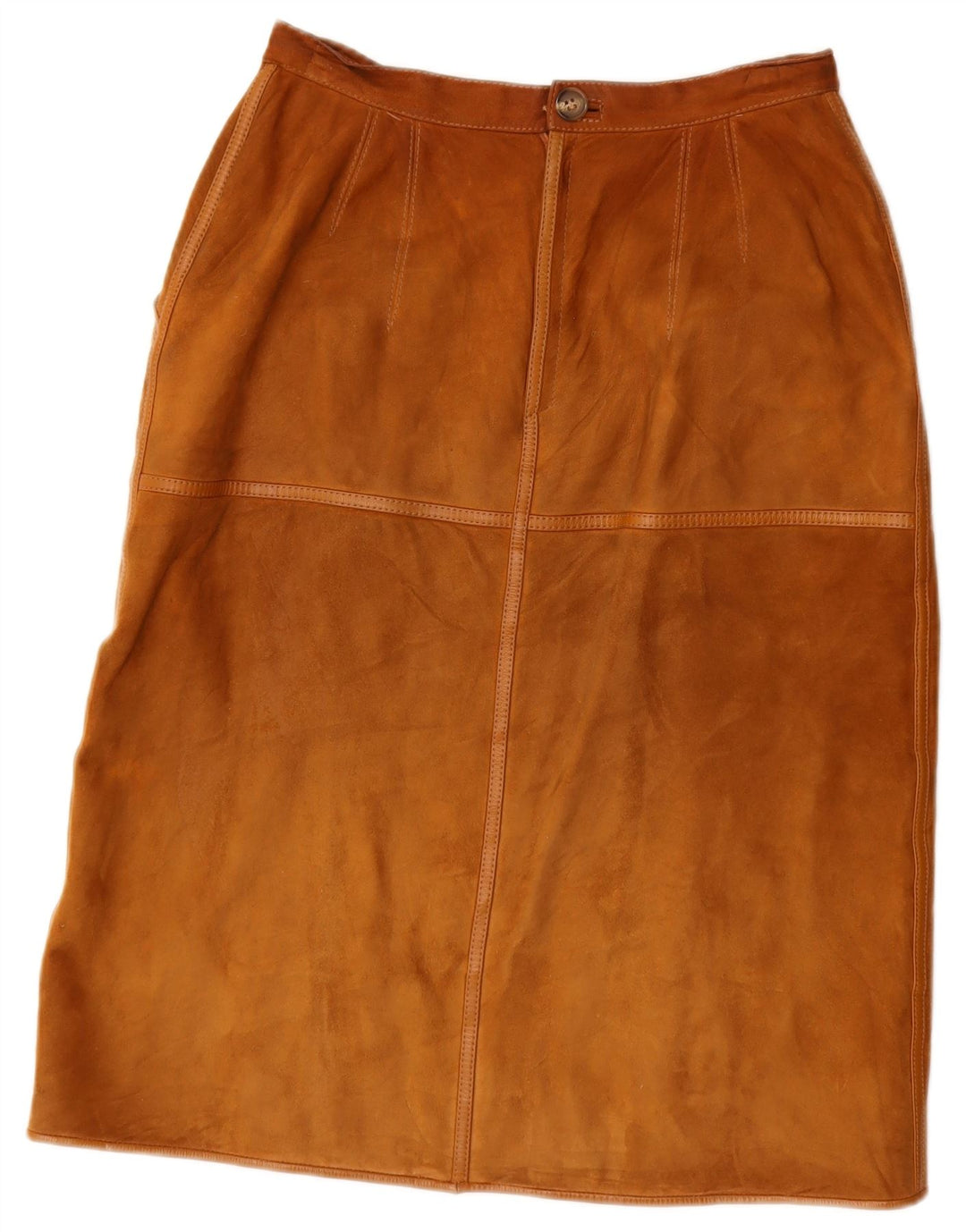 Lesy Femme Jupe En Daim IT 46 Large W27 Cuir Marron
